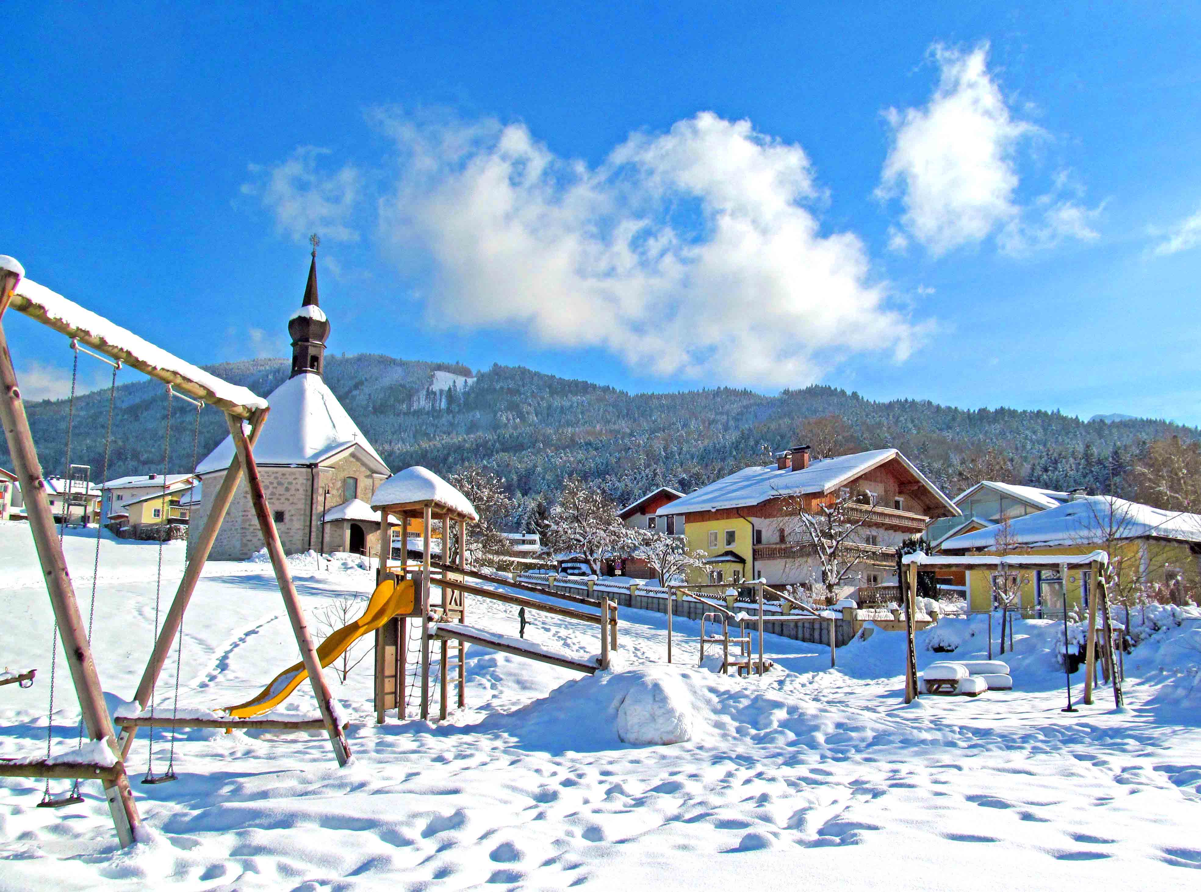 Unser Haus im Winter Skilanglauf vom haus weg Schneeschuhwanderungen